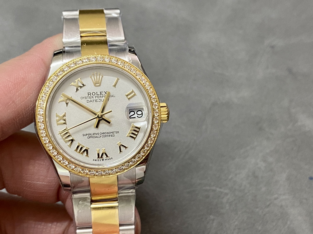 Rolex Datejust 31mm Stainless Steel and Yellow Gold 278383rbr 0001 White Roman Oyster